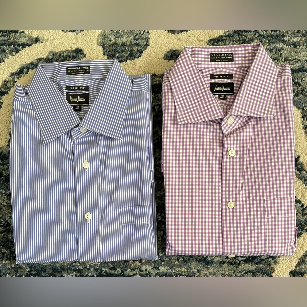 NEIMAN MARCUS Button Down Shirt Long Sleeve NWOT LOT OF 2